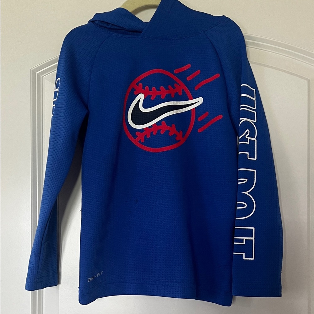 Nike | (4/XS) Blue Baseball Graphic LongSleeve Waffle Hoodie